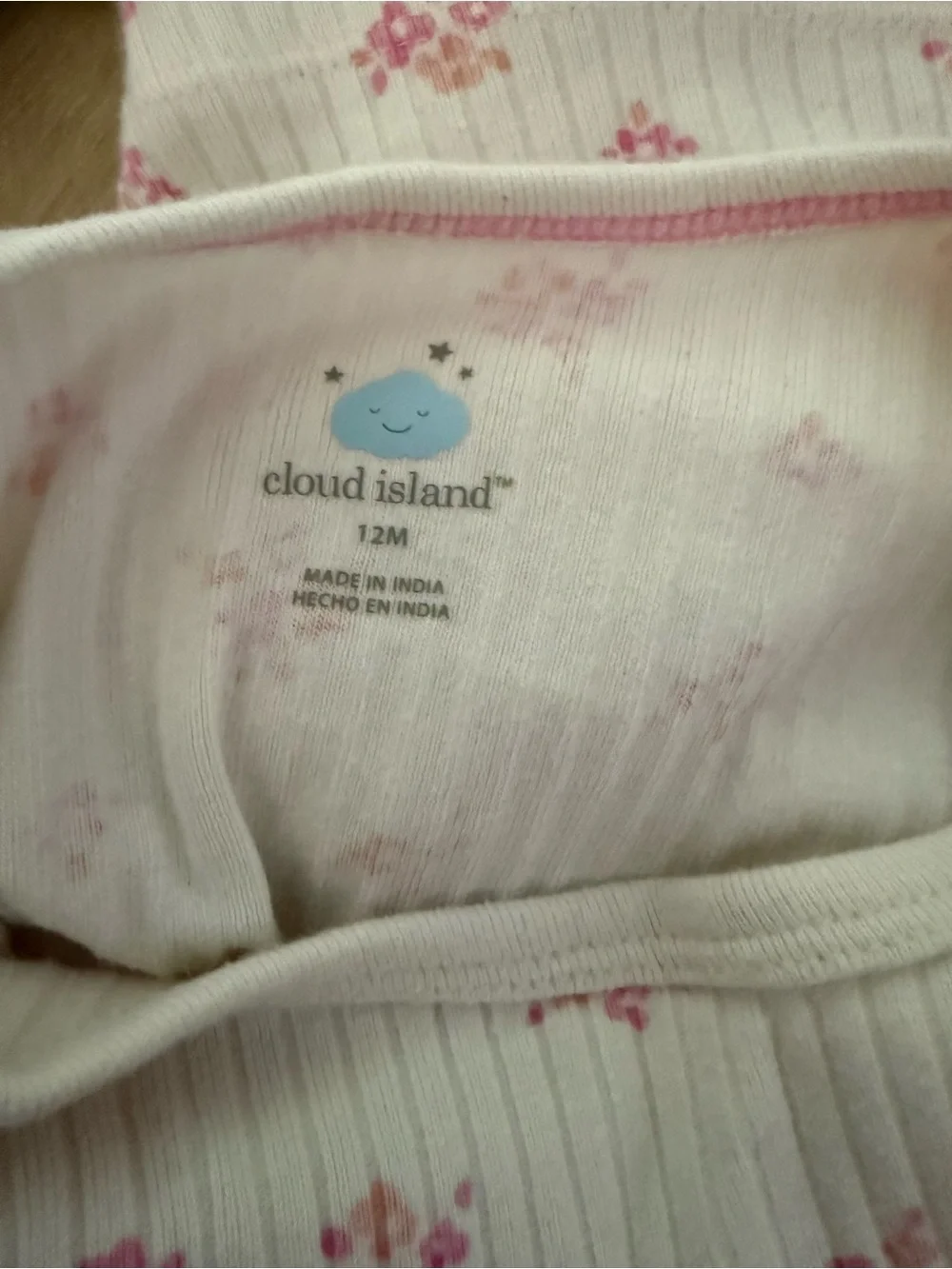 Cloud Island 100% Cotton ribbed pajama set with floral print